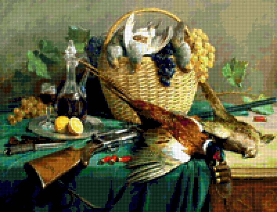 Натюрморт с дичью - натюрморт, дичь, овощи - предпросмотр