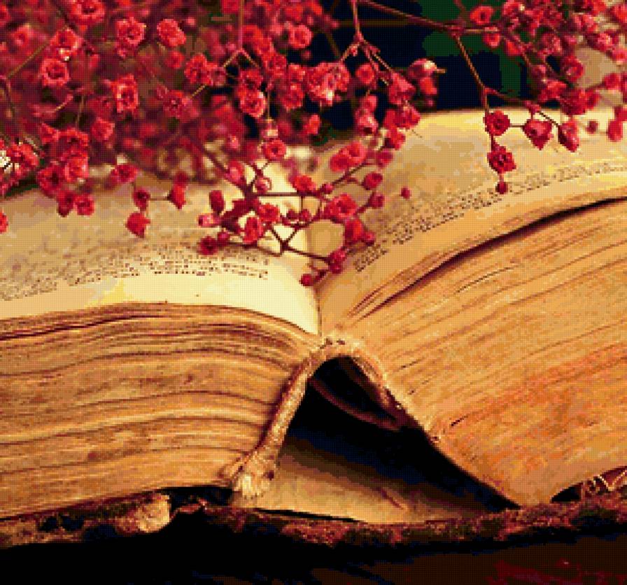 Книга - книга, цветы - предпросмотр