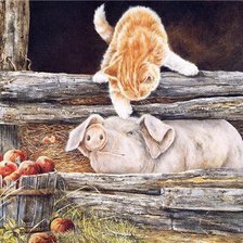 Схема вышивки «Хозяйственный Барсик»