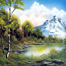 Схема вышивки «Горное озеро»