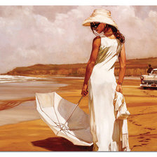 Схема вышивки «Девушка с зонтом»