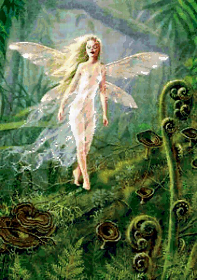 №412836 - эльфы, портрет, девушка, живопись, фэнтези, волшебство, люди, феи - предпросмотр