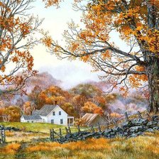 Схема вышивки «осенний пейзаж»