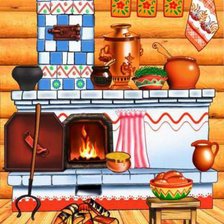 Схема вышивки «русская печь»