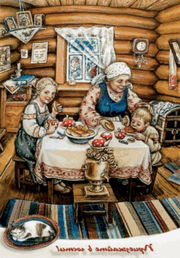 бабушкины пирожки - русский натюрморт - предпросмотр