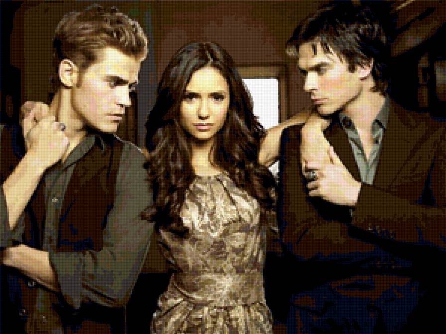 Деймон,Стефан,Елена - дневники вампира - предпросмотр