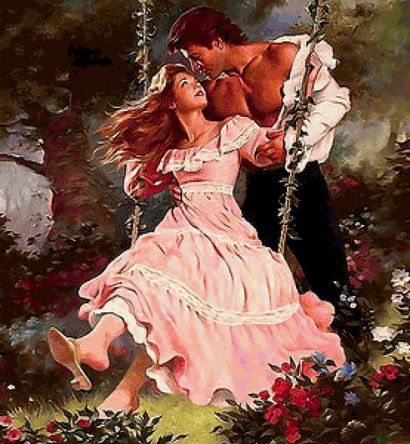 На качелях - пара, любовь, романтика - предпросмотр