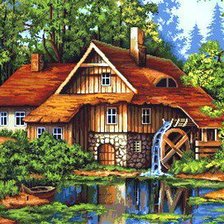 Схема вышивки «Летняя мельница»