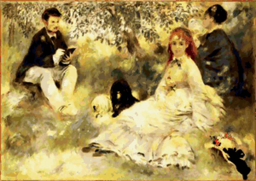 Henriot Family - картина, семья, репродукция п.о.ренуар, природа - предпросмотр