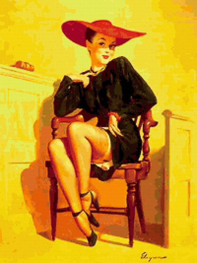 девушка в шляпке - предпросмотр