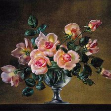 Схема вышивки «Ваза с розами»
