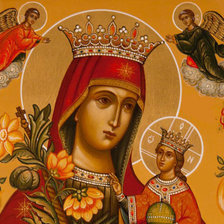 Схема вышивки «Икона Пресвятой Богородицы - неувядаемый цвет»