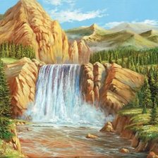 Схема вышивки «горный пейзаж»