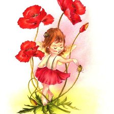 Схема вышивки «Феечка с маками»