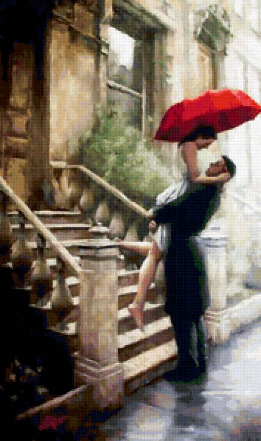 Под дождем - двое, любовь, встреча, дождь - предпросмотр