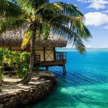 Схема вышивки «Бунгало на Мальдивских островах»