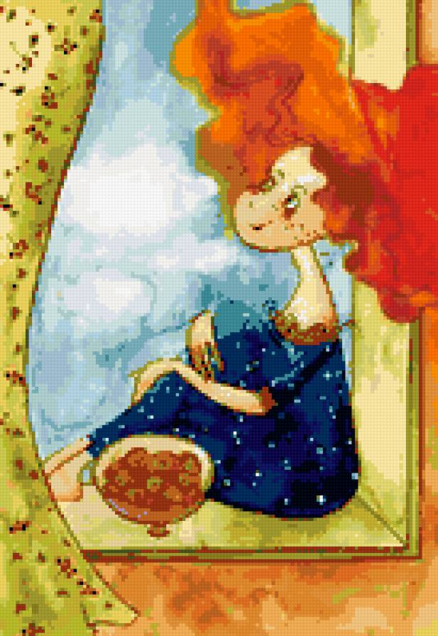 Девочка на окне - девочка, окно, красота - предпросмотр