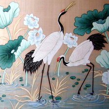 Схема вышивки «Журавли»