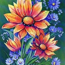 Схема вышивки «цветы»