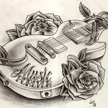 Схема вышивки «гитара»