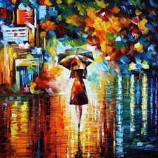 Схема вышивки «Дождь в городе»