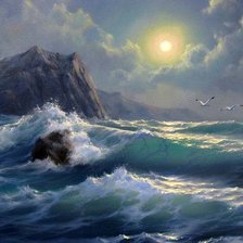 Схема вышивки «море»