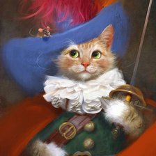 Схема вышивки «кот в сапогах»