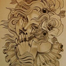 Схема вышивки «Девушка.»