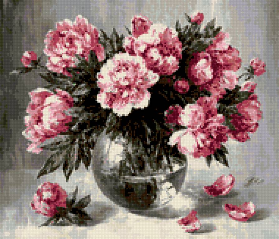 Пионы - ваза, букет, цветы, пионы - предпросмотр