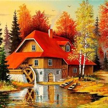 Схема вышивки «Мельница»