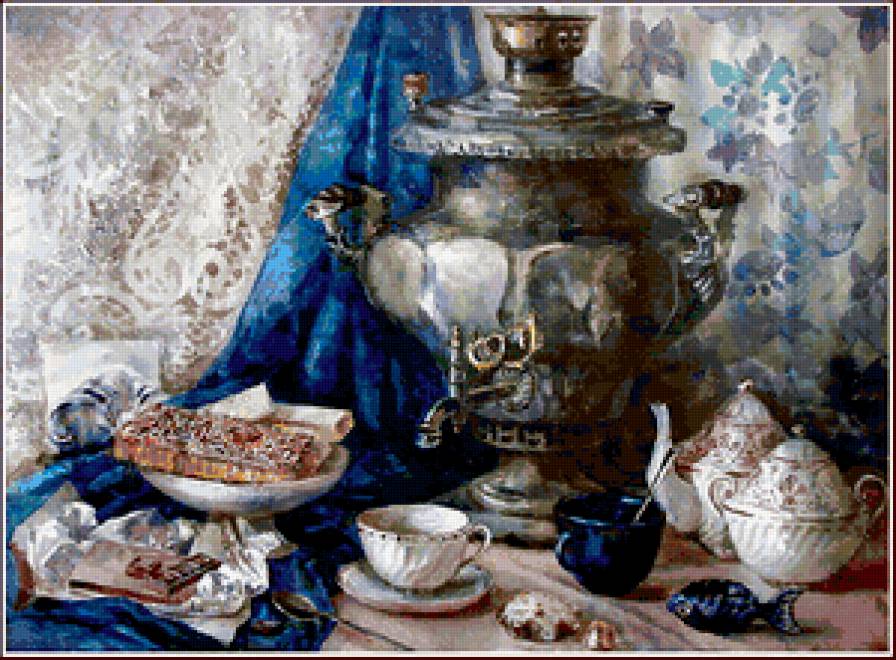 Самовар - натюрморт - предпросмотр