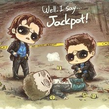 Схема вышивки «Дин и Сэм»