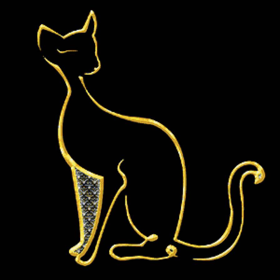 №416970 - силуэт, кошка, кошки, подушка, узор, цветы - предпросмотр