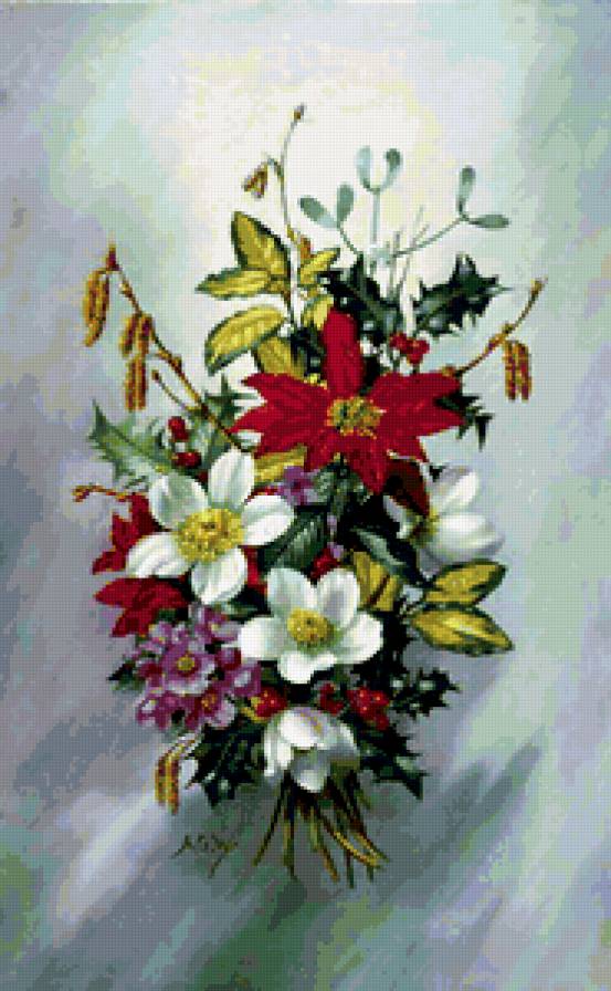 №417005 - живопись, albert williams, цветы, натюрморт, букет - предпросмотр