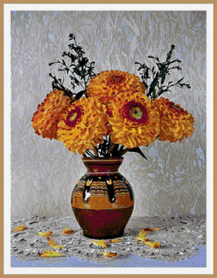 Серия "Букет" - цветы, букет, бархатцы - предпросмотр