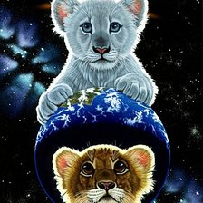 Схема вышивки «львята»