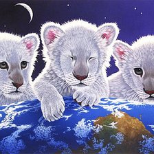 Схема вышивки «белые львята»