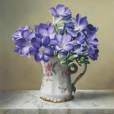 Схема вышивки «Pieter_Wagemans_Голубые фрезии»