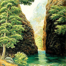 Схема вышивки «Дм.Спирос.Ущелье в горах»