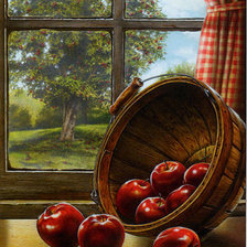 Схема вышивки «красные яблоки»