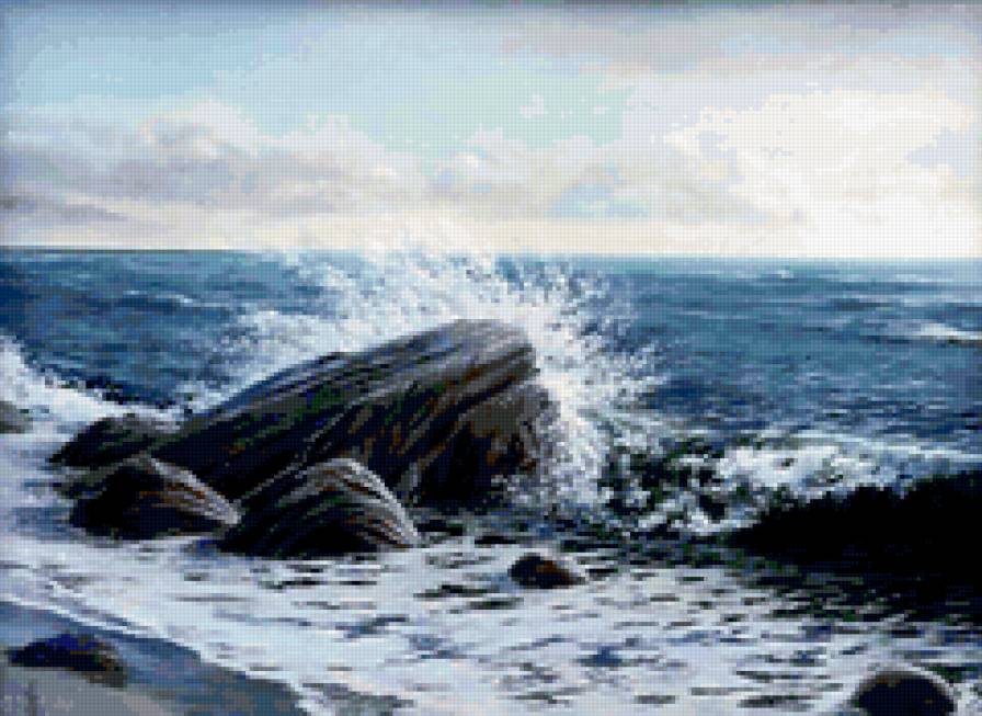 Прибой.Синее море - прибой море волны - предпросмотр