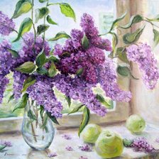 Схема вышивки «ваза с сиренью»