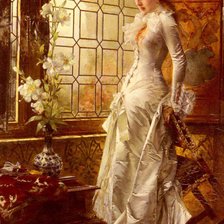 Схема вышивки «девушка у окна»