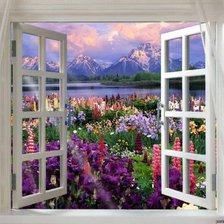 Схема вышивки «Вид из окна 1»