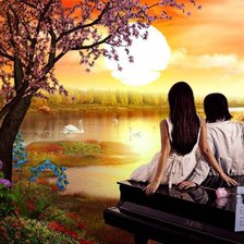 Схема вышивки «Осенняя любовь»