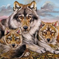Схема вышивки «Волки»