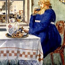 Схема вышивки «ямщик в трактире»