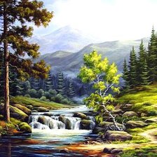 Схема вышивки «Горный пейзаж»