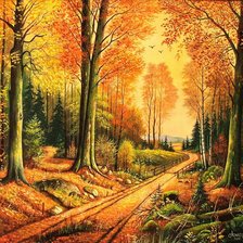 Схема вышивки «осенний пейзаж»