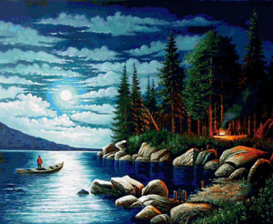 закат - природа, деревья, лето, вода - предпросмотр